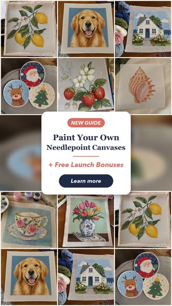 Paint Your Own Needlepoint Canvases + Free Bonuses