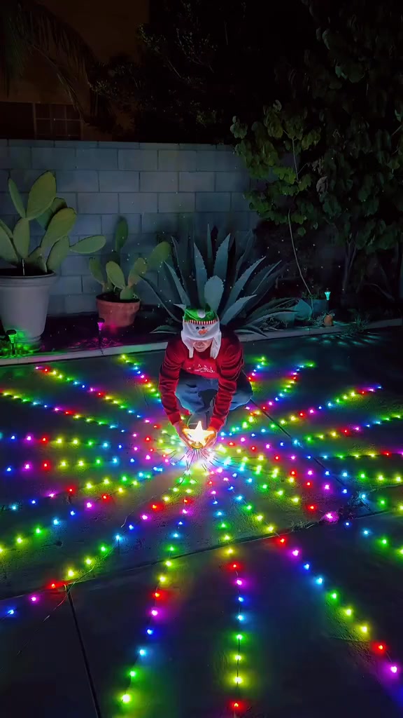 Christmas Tree Waterfall Lights with Ring