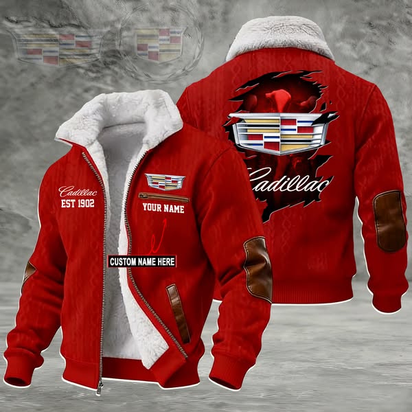 Cadillac Casual Design Custom Name Fleece Jacket