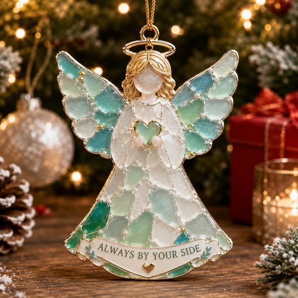 Stained Sea Glass Style Christmas Ornaments - Angel