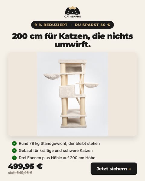 200 cm XXL, jetzt 499,95 €