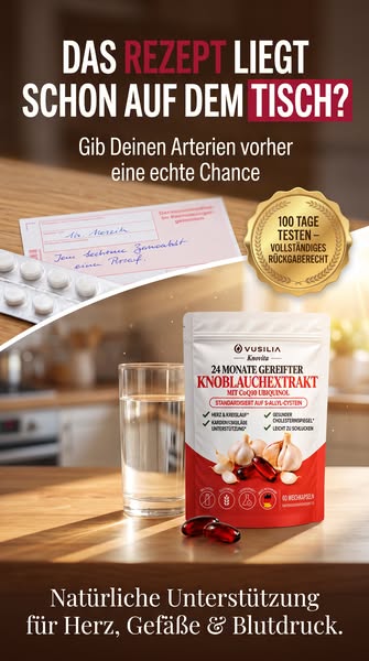 Vor dem Blutdruck-Rezept: eine Chance für Deine Arterien.