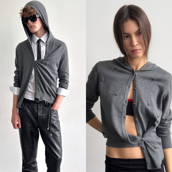 Twist Knit Hoodie.