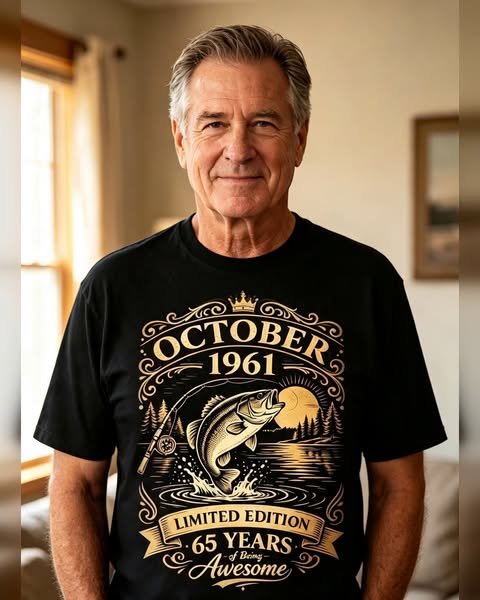 October 1961 65th Birthday Fishing Shirt – Limited Edition Birthday Gift | Custom prints store | T-shirts, mugs, face masks, posters