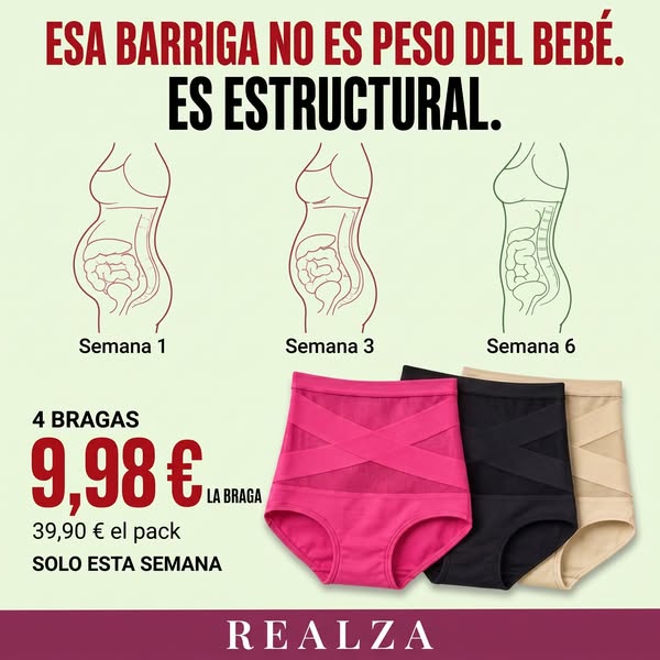 Esa barriga no es peso del bebé. Es estructural.