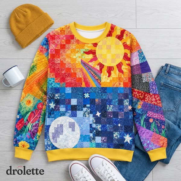 Rainbow Quilt Sweatshirt