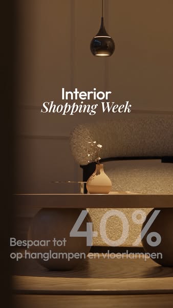 Interior Shopping Week - tot 40% korting op staande lampen & hanglampen.