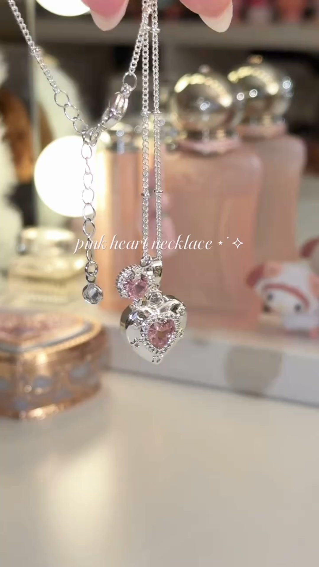 Pink Heart Charm Necklace