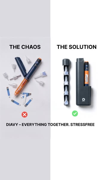 Modern T1D · CGM Sensor. Phone. DIAVY.