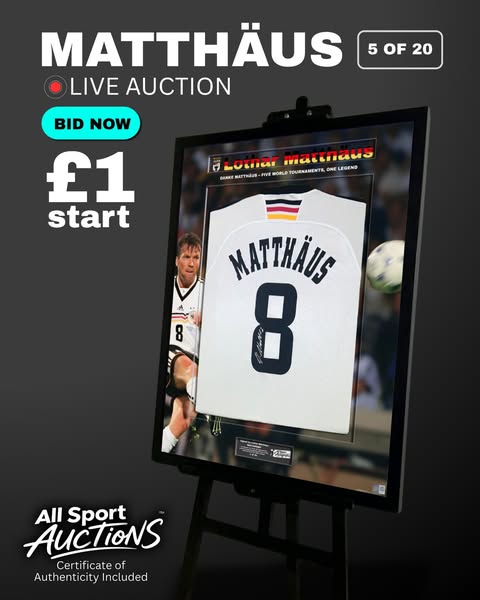 Bid on a 1998 Germany Shirt Signed by Matthäus