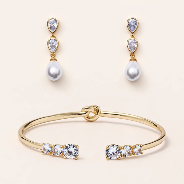 Knot Bracelet + Pearl Earring Sets!