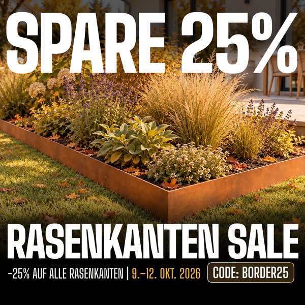 25 % auf Rasenkanten