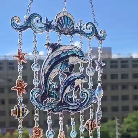 Ocean-Themed Crystal Wind Chime – Bring the Ocean Glow to Your Garden