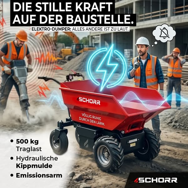 Elektrodumper 500kg - 8 Stunden Laufzeit