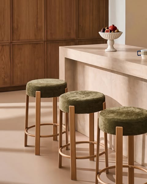 CLIPOP Bramley Green Bar Stools – Natural Linen Look