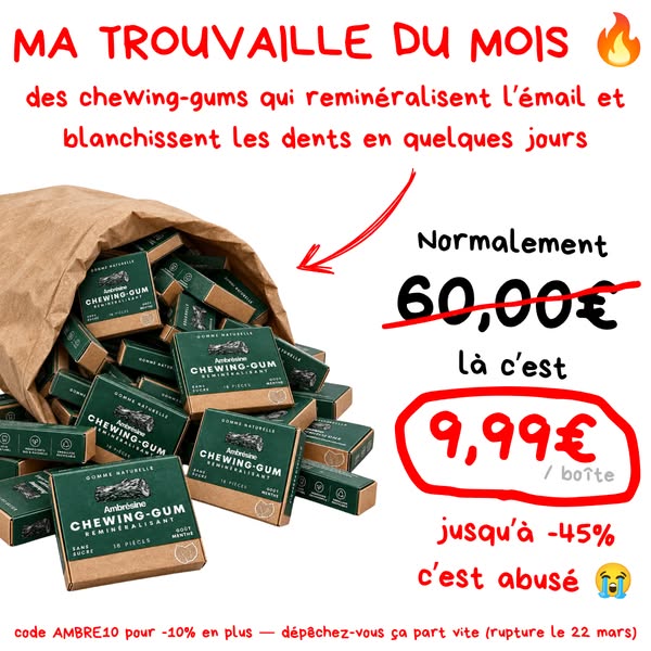 Jusqu'à -45 % : le chewing-gum qui change vos dents