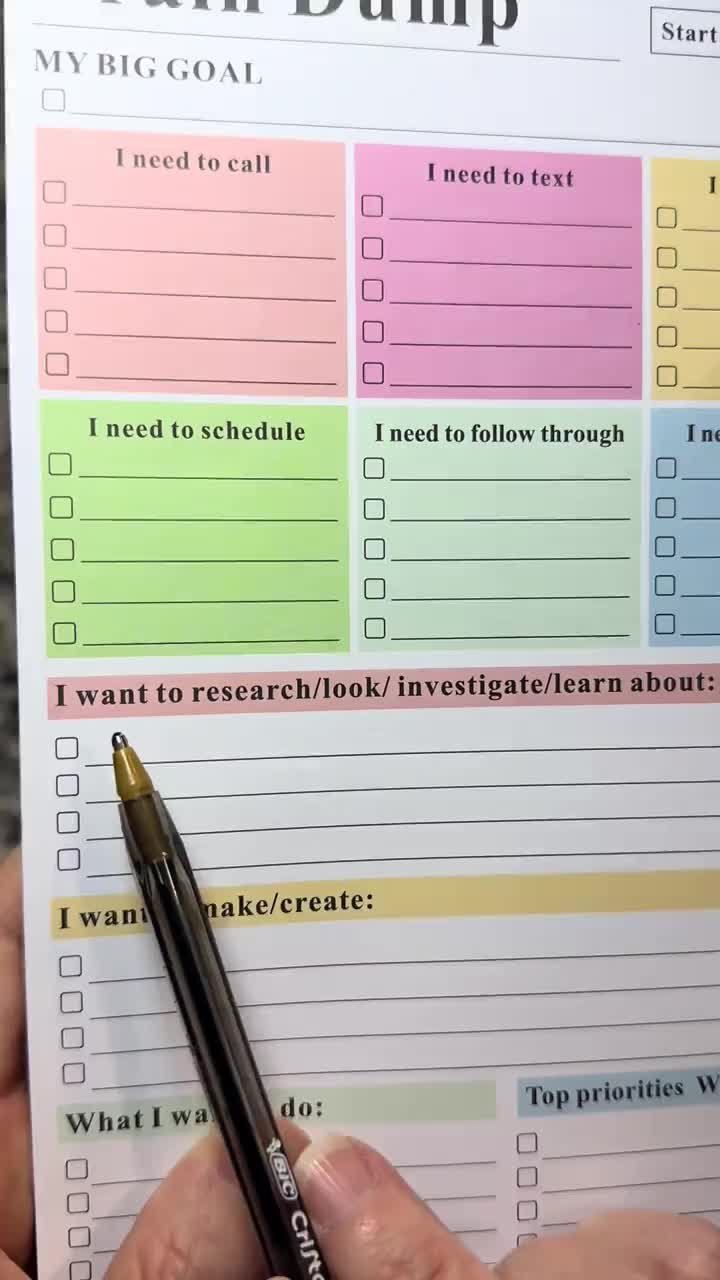 ADHD Brain Dump Planner Pad