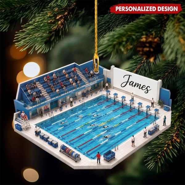 Personalized Swimming Ornaments, Custom Swimming Gifts