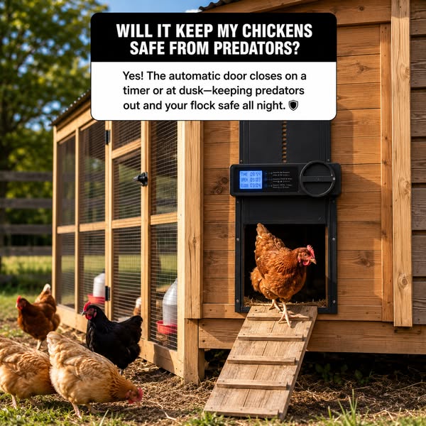 Automatic Locking. Safer Chickens.