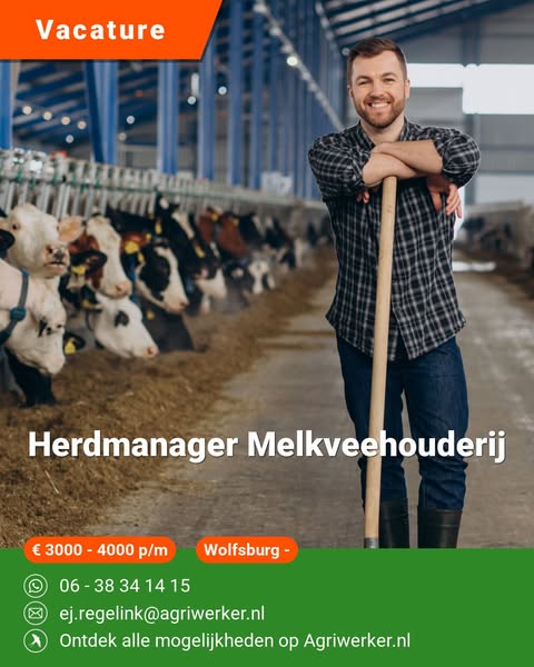 Herdmanager Melkveehouderij in Wolfsburg | Agriwerker.nl