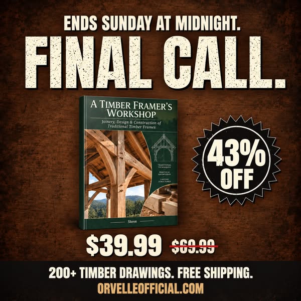 Timber framing books, now $39.99