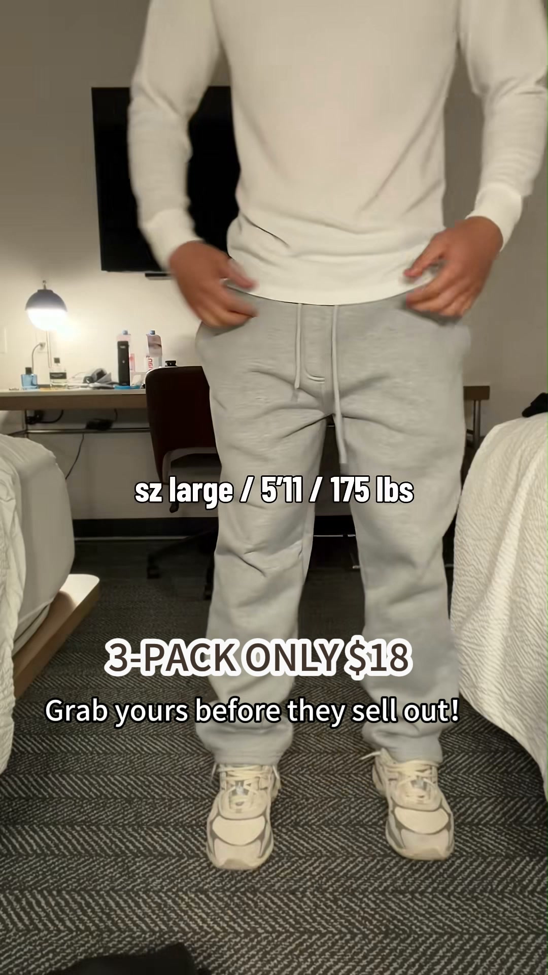 Men's Classic & Cargo Heavyweight Fleece Sweatpants with Open Botto