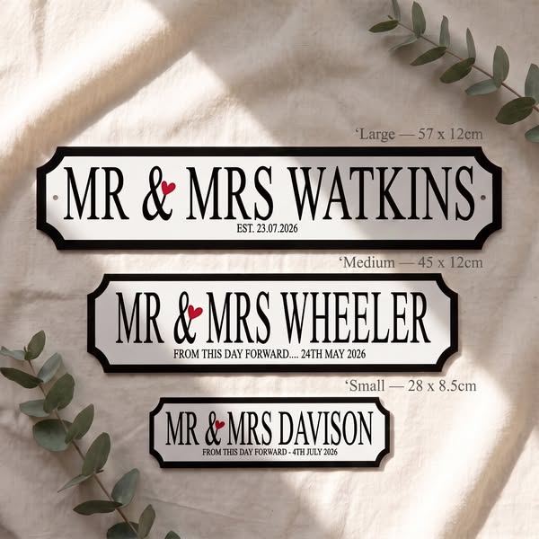 Personalised Mr & Mrs Sign – Just £11.25