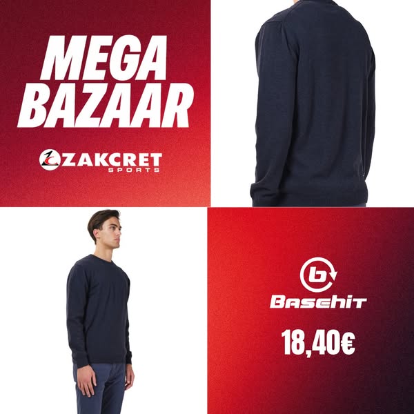 BASEHIT COTTON KNITTED SWEATER 182.BM70.91-NAVY ML Μπλε
