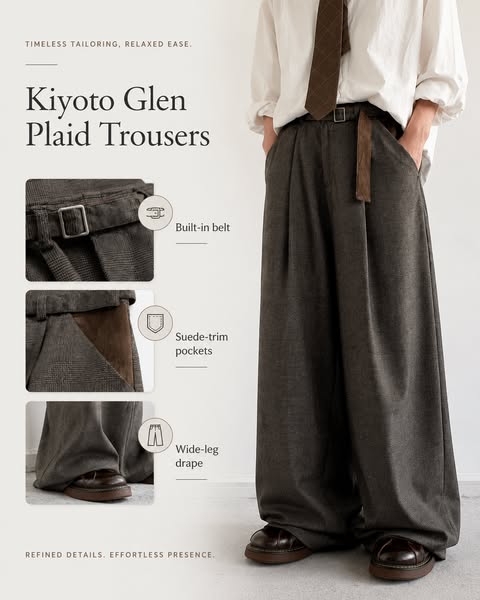 Kiyoto Glen Plaid Trousers