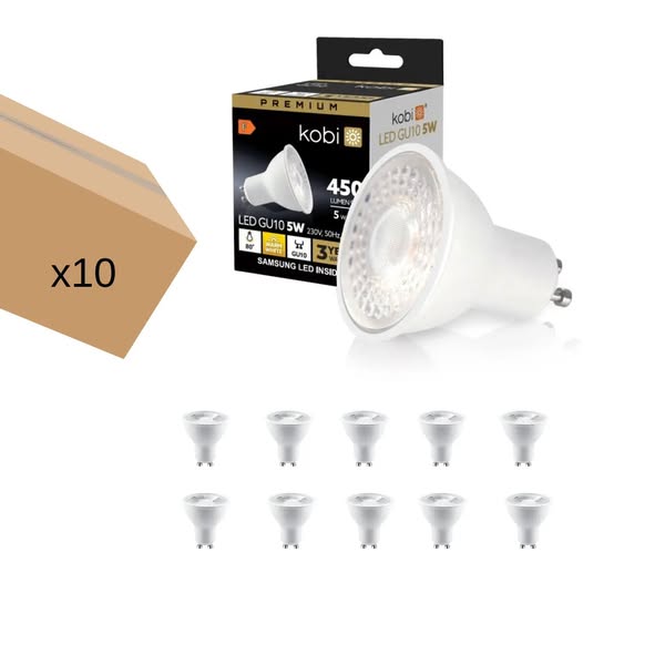 LED Lamp GU10 | 10-pack | 5W | 3000K | 450lm | SAMSUNG LED | Niet dimbaar