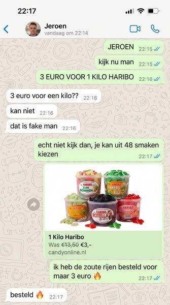 1 kilo Haribo voor €3