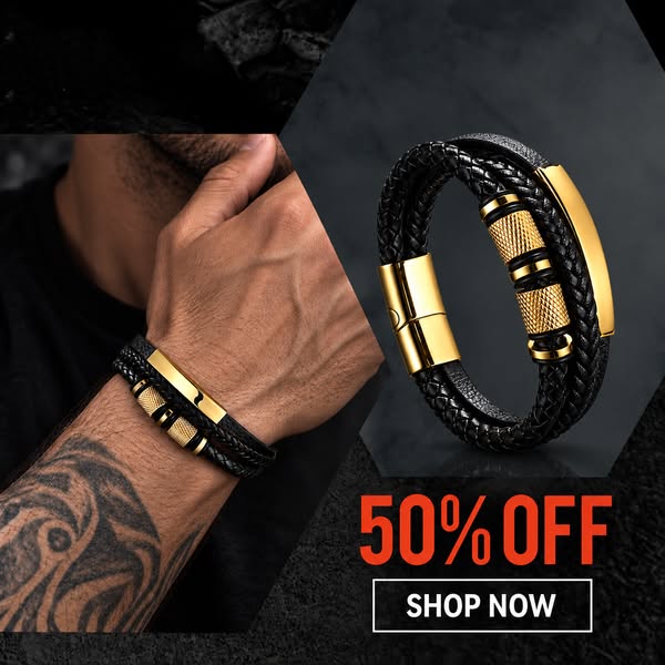 Ironcrest Layered Leather Bracelet