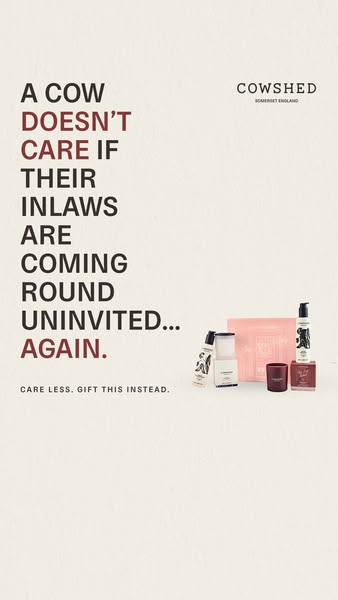 Care Less. Gift This Instead. Christmas Like A Cow Christmas Gifts Covered Ready-to-Gift Indulgence Start Shopping Today Christmas Your Way