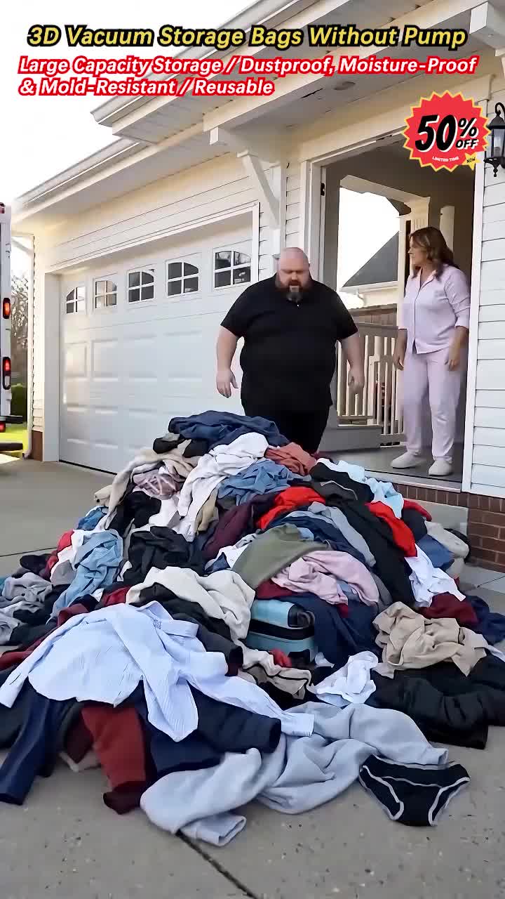 No-Pump Vacuum Storage Compression Bags