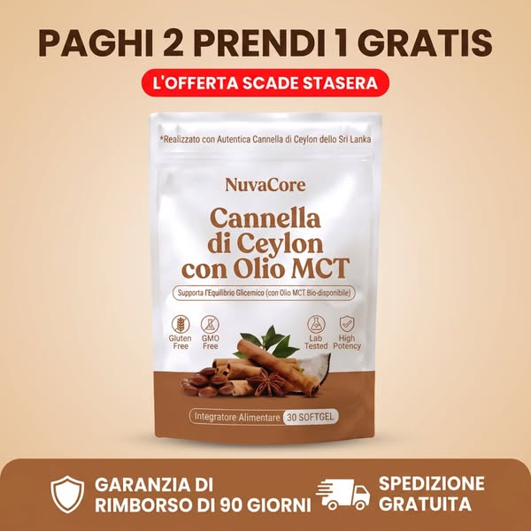 7200mg di Cannella di Ceylon. Olio MCT. Niente di Superfluo.
