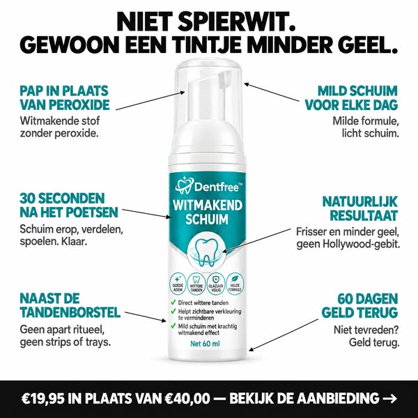 Niet spierwit. Gewoon een tintje minder geel.