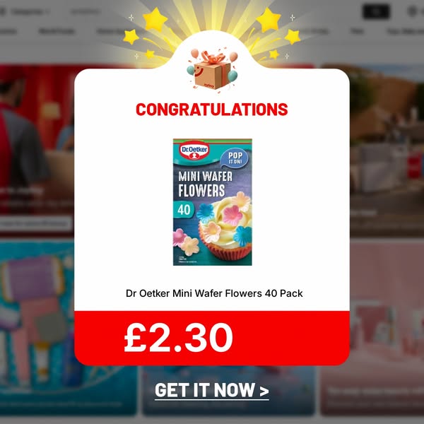 £2.30丨Dr. Oetker Mini Wafer Flowers 40 Pack | Ideal for Home Baking, Cupcake & Cake Decoration Sugar Decorations