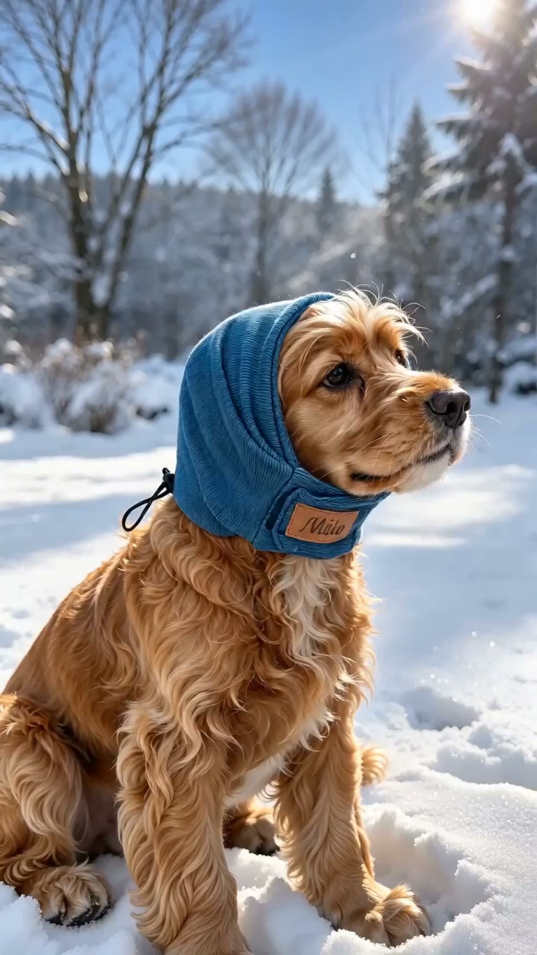 Personalized Leather Patch Pet Ear Cover Snood