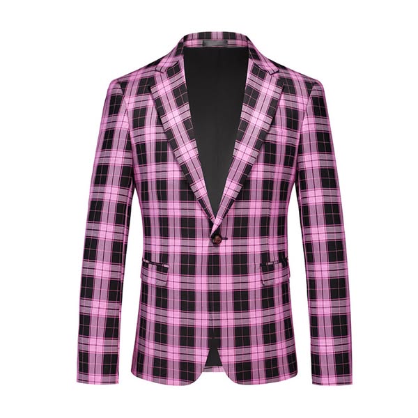 Vibrant Checkered Blazer S8533-2