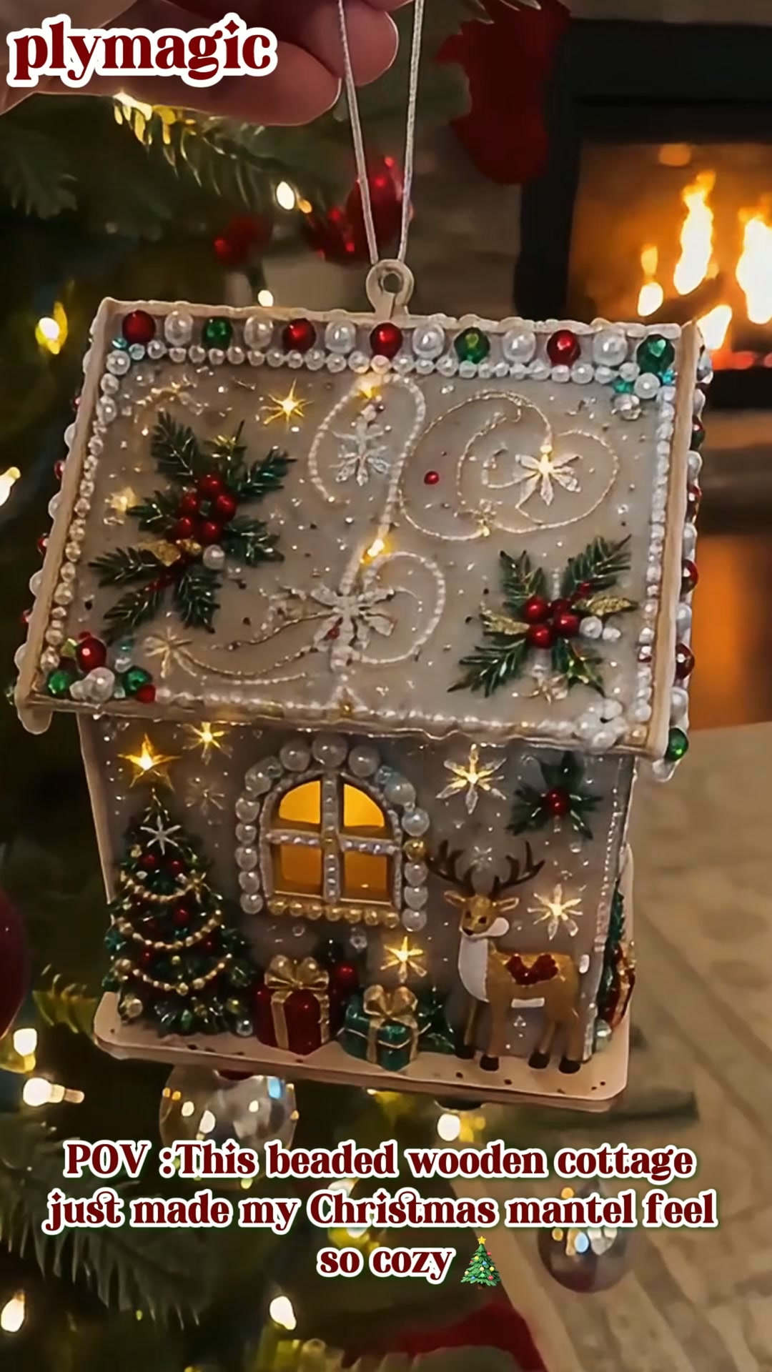 3D Christmas Wooden House Diamond Art Kit