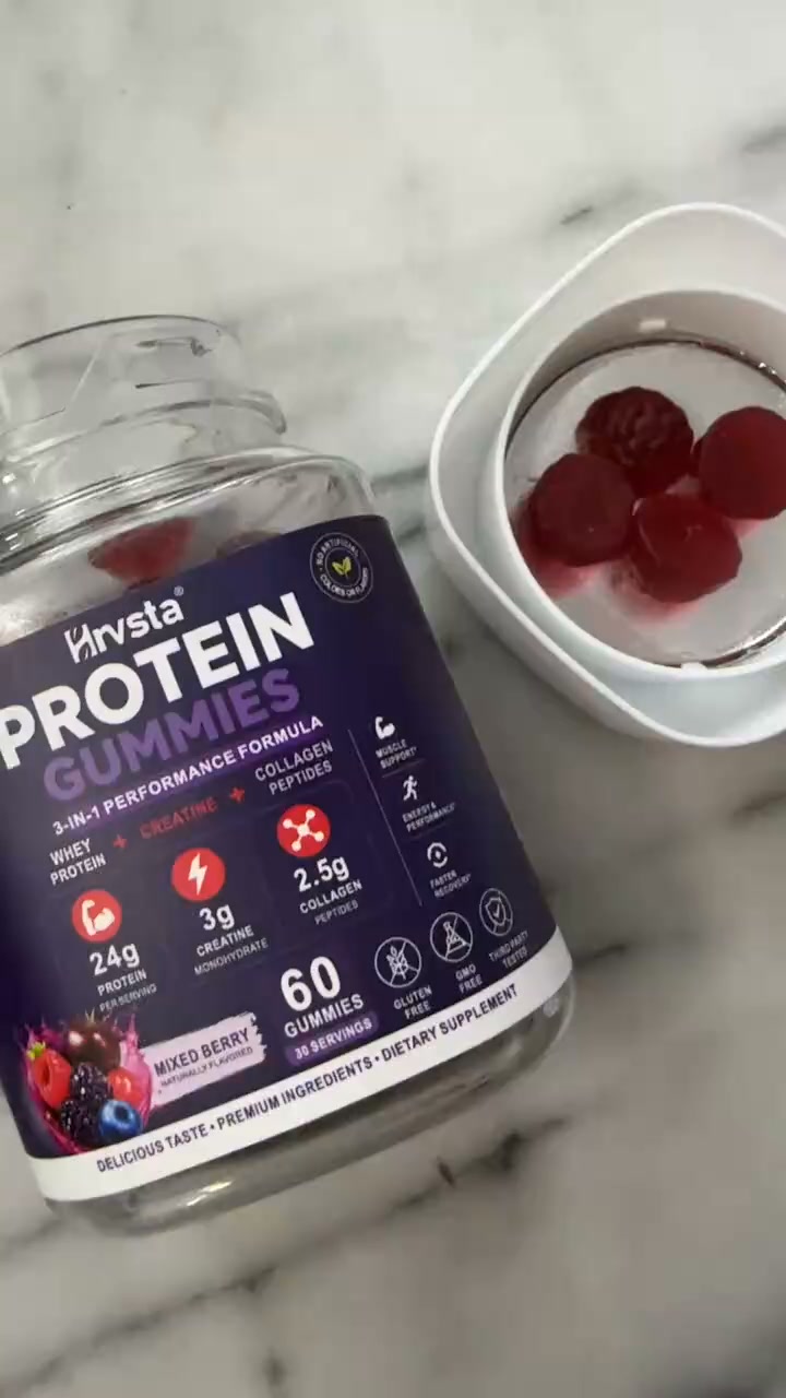 Protein + Creatine + Collagen. All in One Gummy