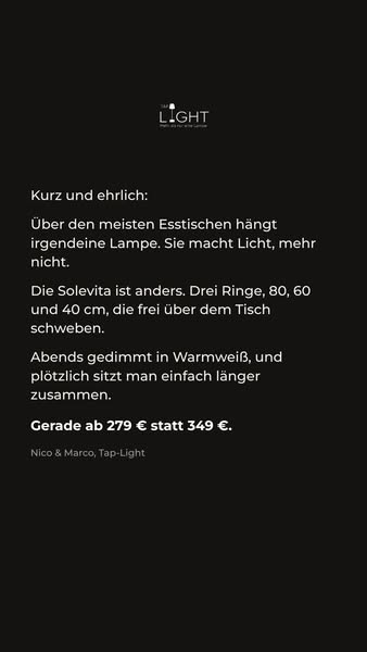 Die Ringleuchte für euren Esstisch