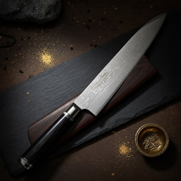 Cuchillo Gyuto Katana Saya 20cm - Acero Damasco VG-10 67 Capas con Funda Magnética