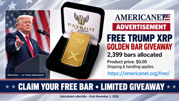 Free Trump XRP Golden Bar | American Patriot Collectibles