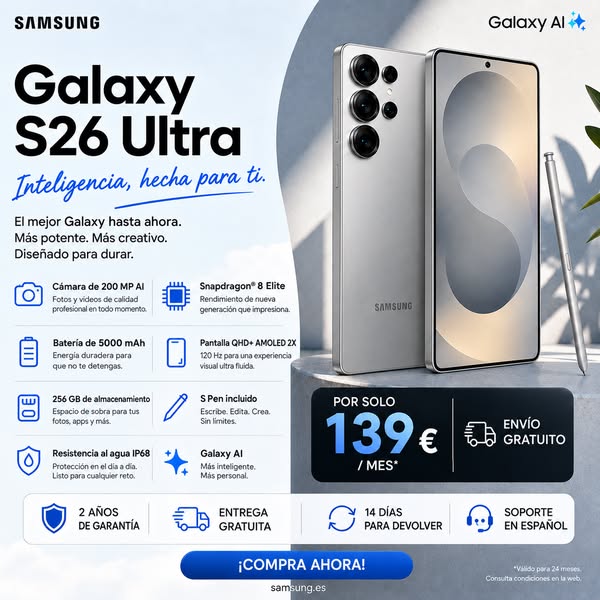 Samsung Galaxy S26 Ultra 5G: ¡el nuevo smartphone insignia para 2026!