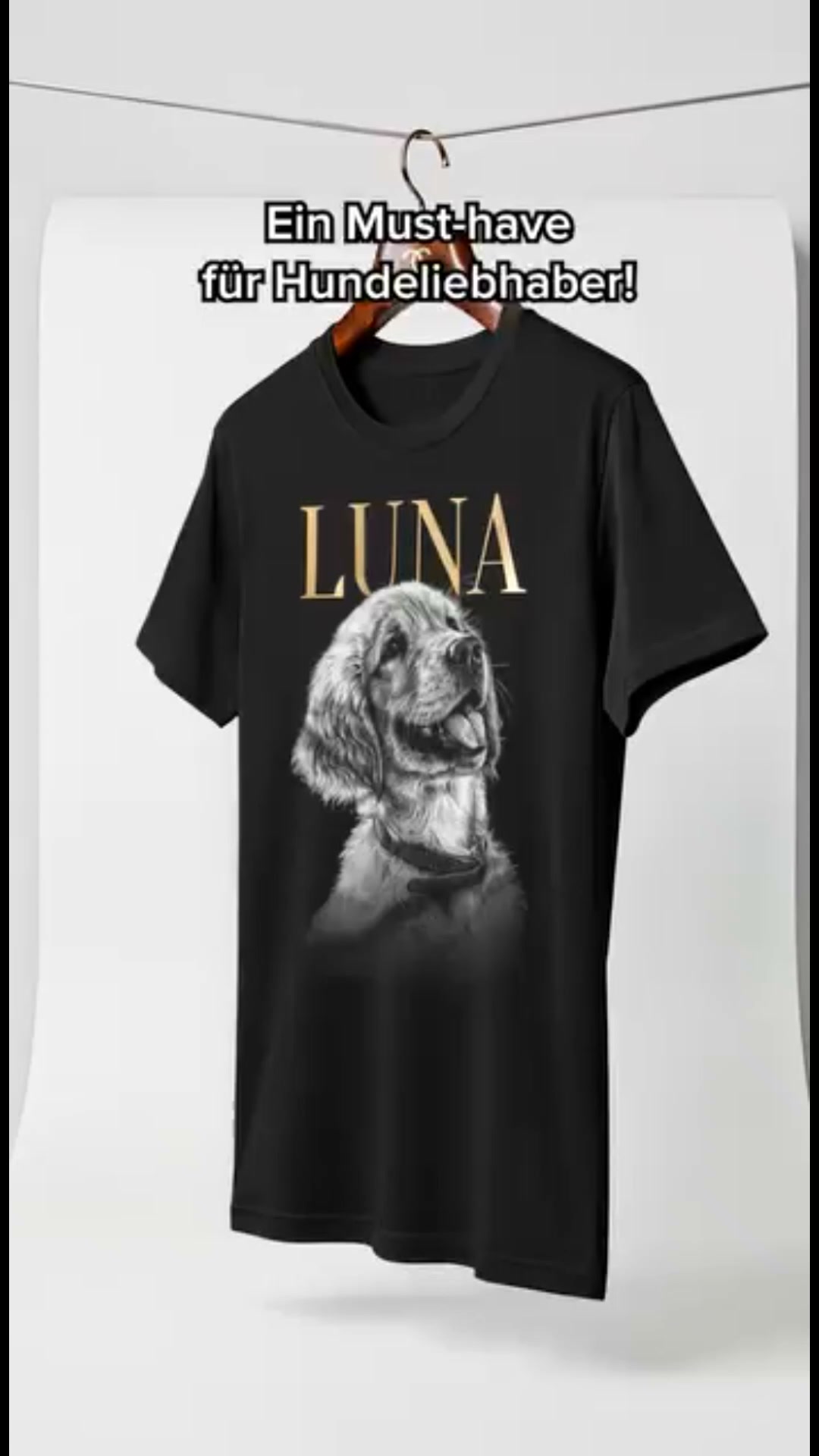 Dein Hund als Kunstwerk auf deinem T-Shirt