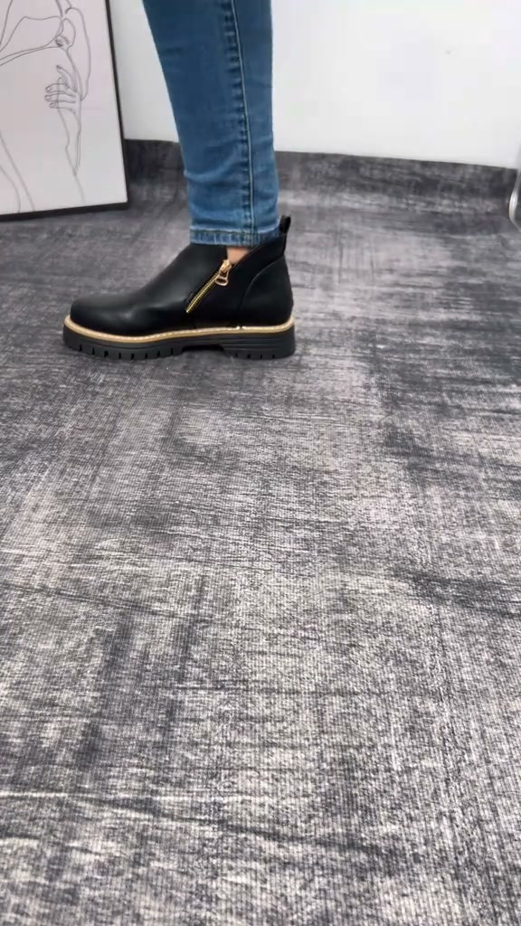 Black Zip Ankle Boots
