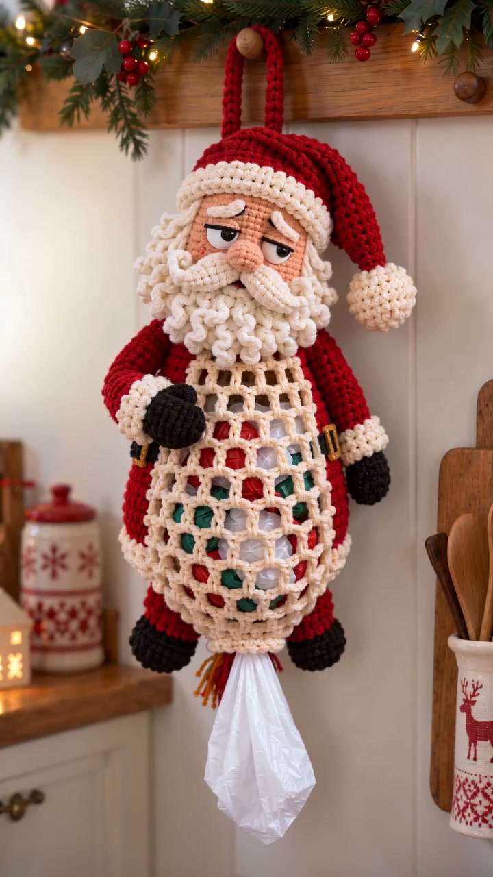 Christmas Crochet Bag Holder DIY Kit – 4 Funny Festive Designs | A Gift With a Bit of British Humour