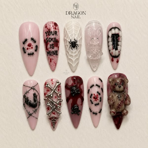 Dark Romantic Gothic Press On Nails