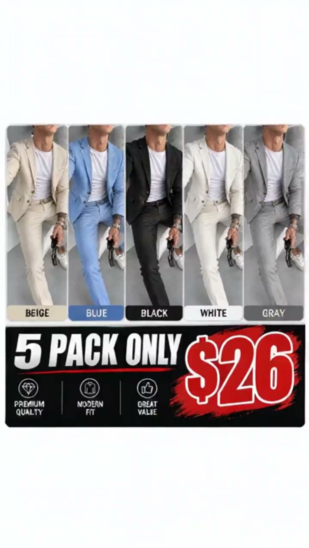 Men’s Stretch Business Suit – Smart & Comfortable